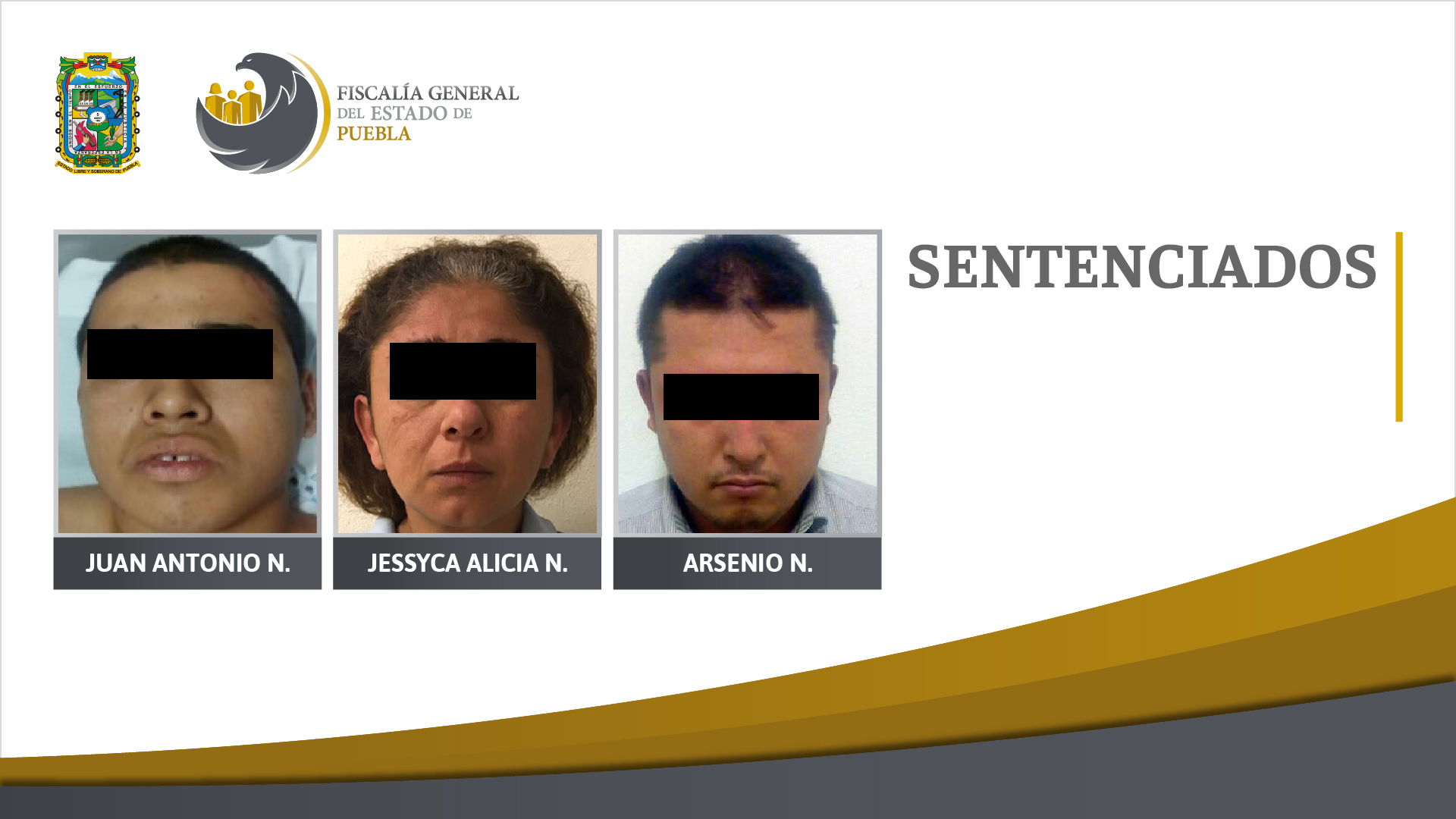 Sentencias a 150 años de prisión a tres personas por secuestro