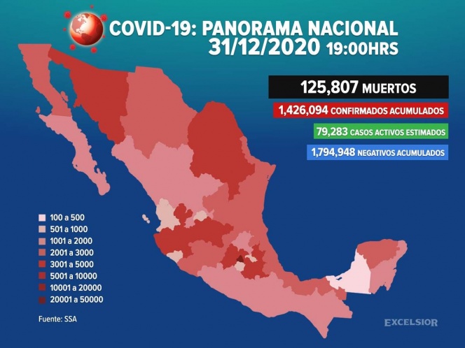México cierra el año con más de 125 mil muertes por covid-19