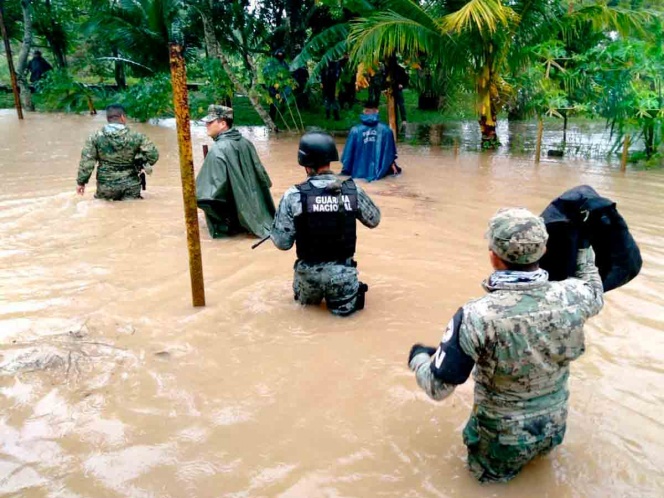 Activan Plan Guardia Nacional en Veracruz por inundaciones