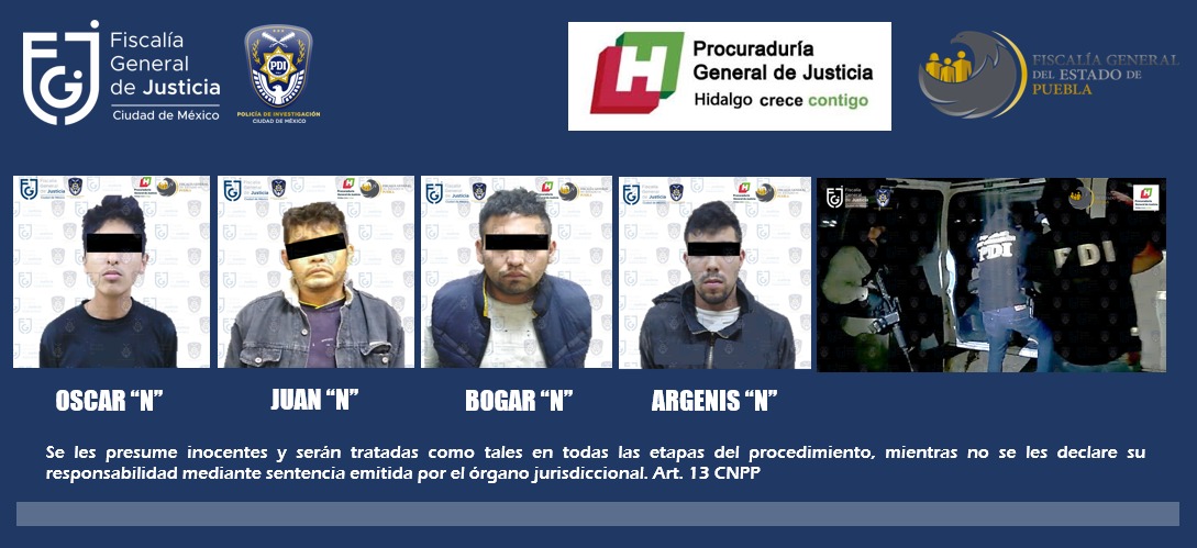 En acción conjunta la Fiscalía de la Ciudad de México, Puebla e Hidalgo rescataron a una persona privada de su libertad