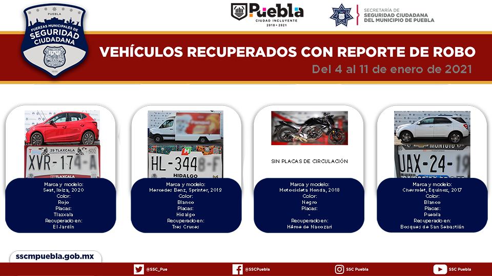 Recuperó Policía Municipal 19 vehículos con reporte de robo