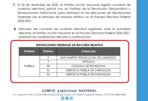 Inicia PAN con DESIGNACIÓN de candidatos a diputados federales de Puebla, Cholula, Tepeaca y Texmelucan