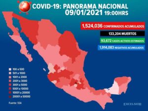 Llega México a 1,524,036 casos positivos de covid