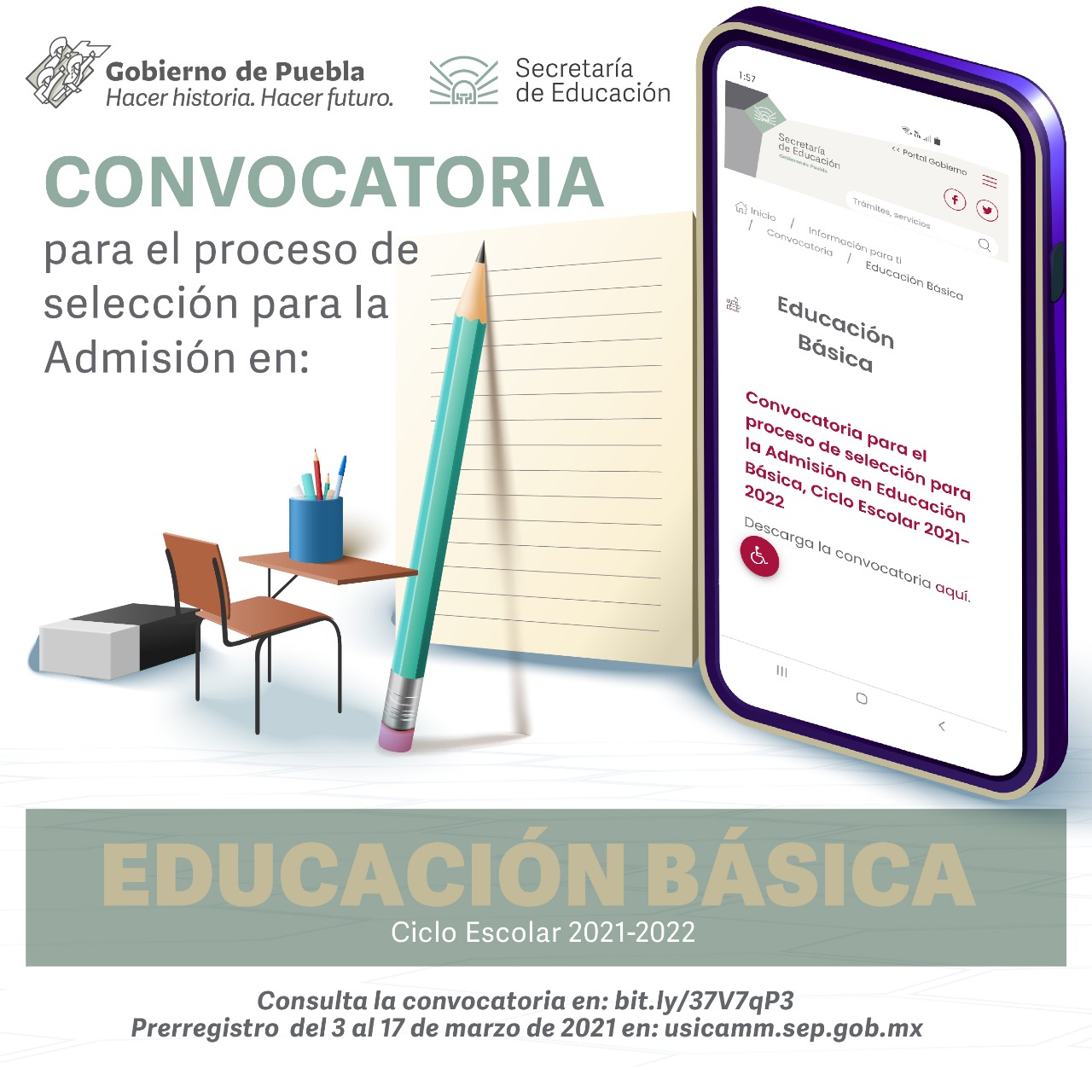 Convoca SEP al proceso de selección para la Admisión en Educación Básica