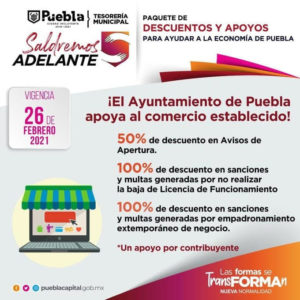 Ayuntamiento de Puebla mantiene incentivos fiscales a favor de la ciudadanía