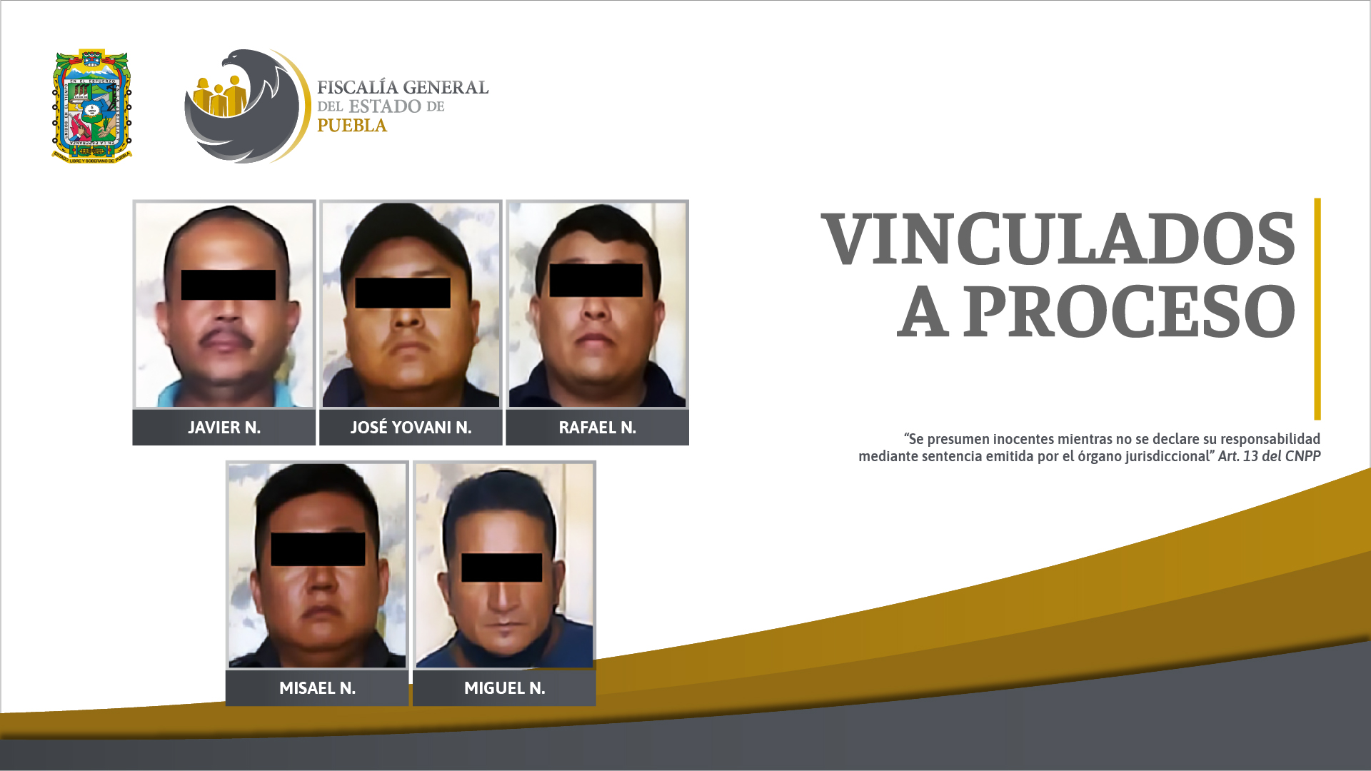 Vinculados a proceso cinco hombres que se ostentaban como policías municipales de Jolalpan