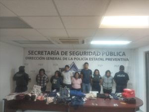 Detiene SSP a siete por robo a tienda departamental en Texmelucan