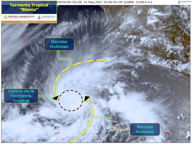 Se forma la tormenta tropical ‘Blanca’ frente a Jalisco