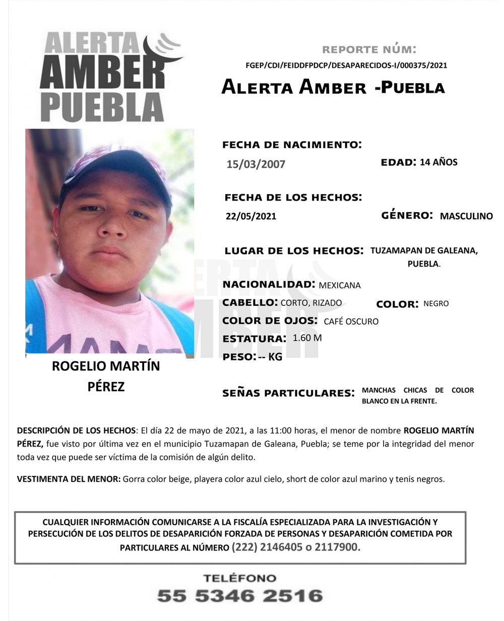 FGE activa Alerta Amber para localizar a menor de 14 años