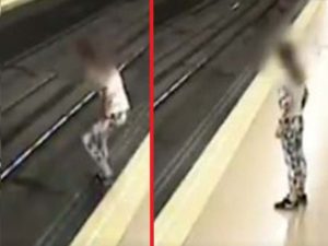 Así rescató la Policía a una mujer de las vías del Metro de Madrid