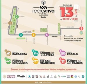 Ayuntamiento de Puebla realizará Vía Recreativa este domingo