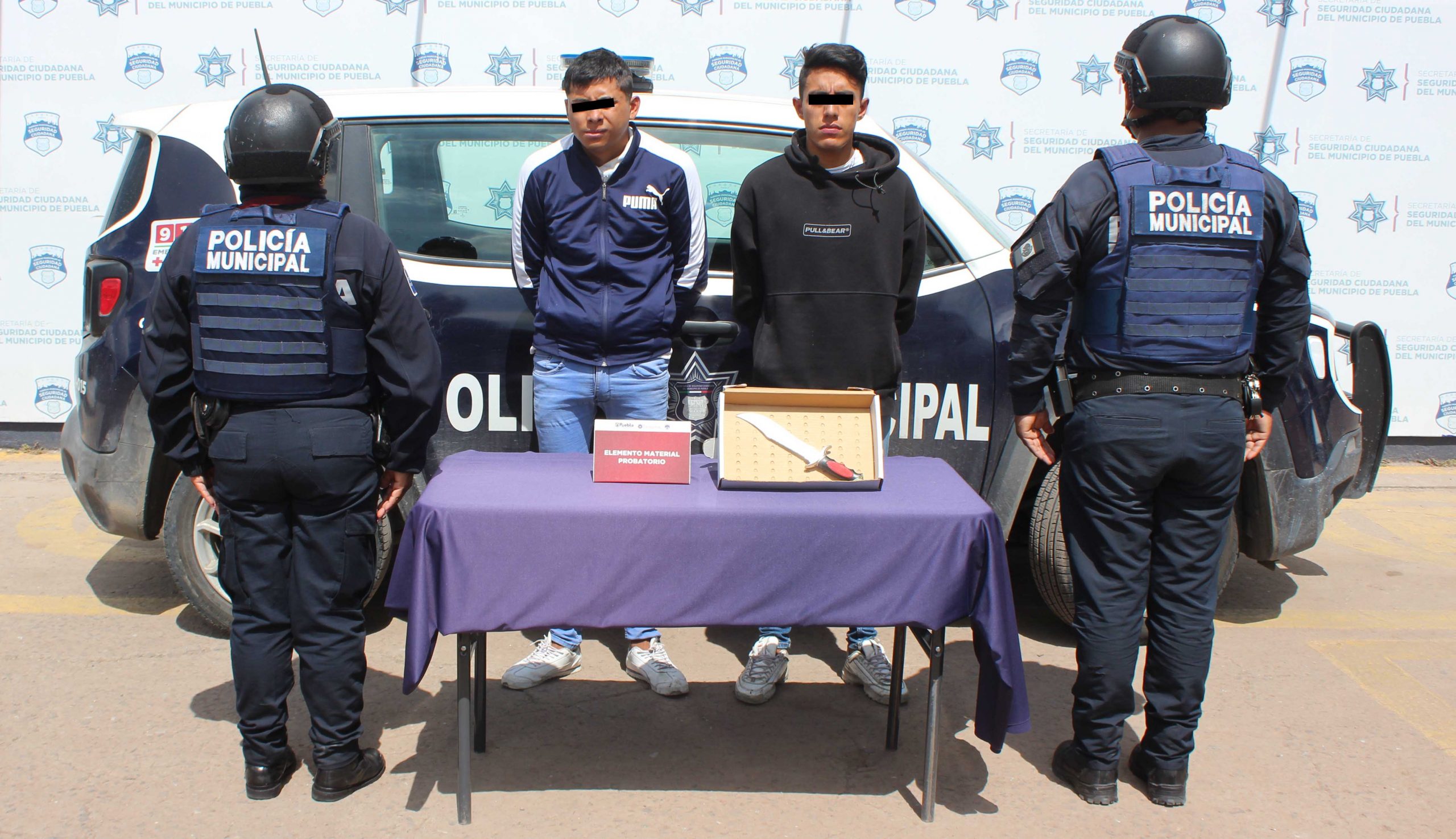 Detuvo Policía Municipal de Puebla a dos probables multiasaltantes que operaban al sur de la capital