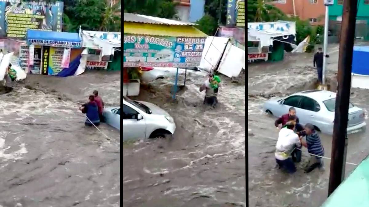 Un hombre salvó a bebé en inundaciones de Ecatepec; se reúne con los papás