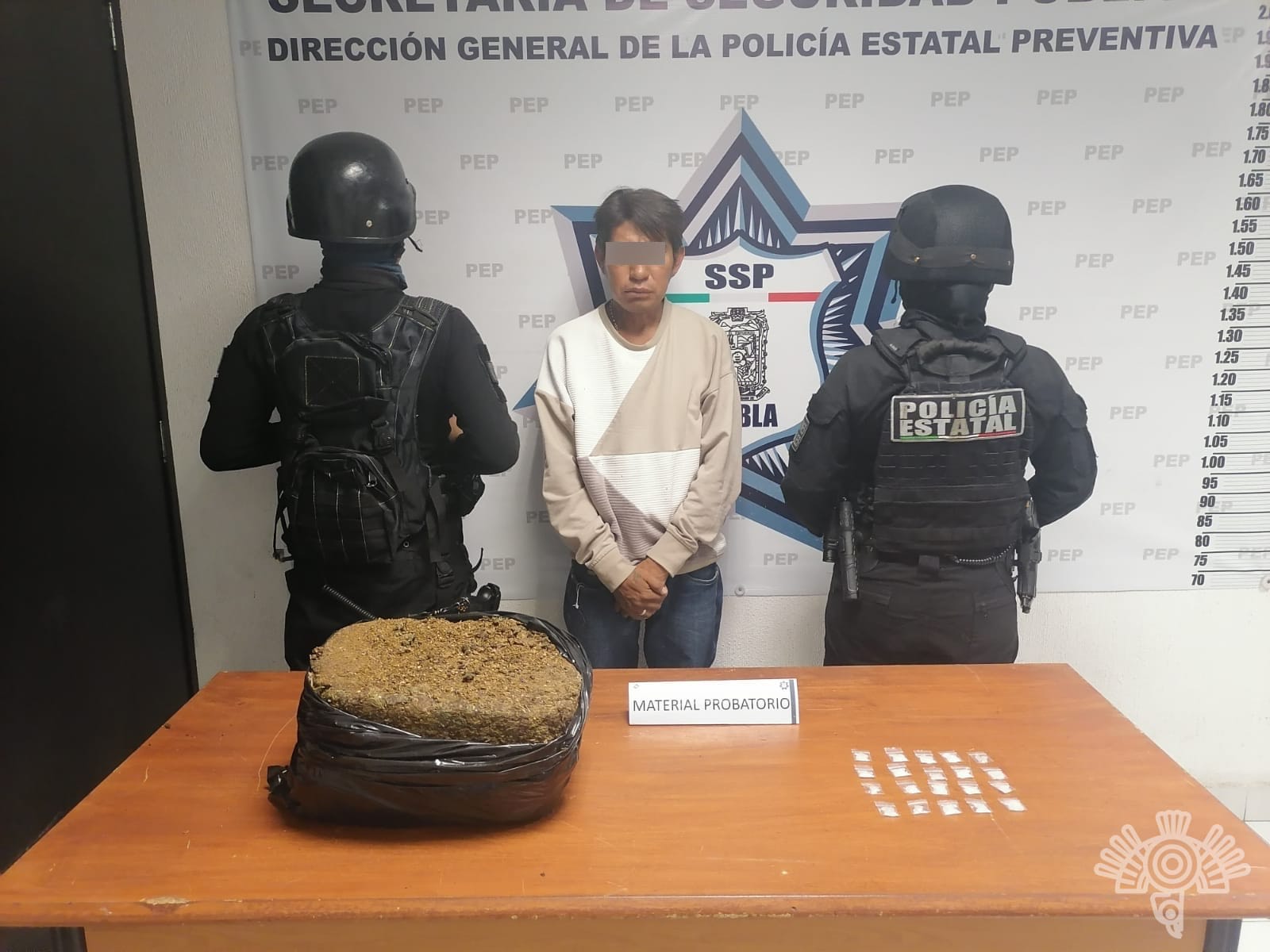 En posesión de 5 kilogramos de aparente marihuana, SSP detiene a un hombre