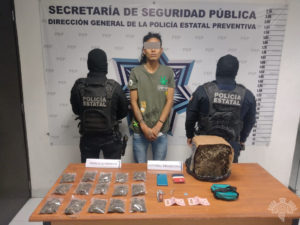 Policía Estatal detiene a un hombre que llevaba consigo gran cantidad de Marihuana