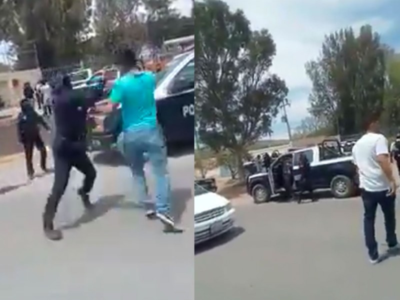 Captan en Querétaro a policía provocando a civil