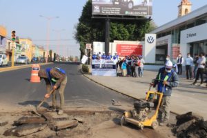 Arranca San Pedro Cholula programa de bacheo intensivo en la cabecera municipal