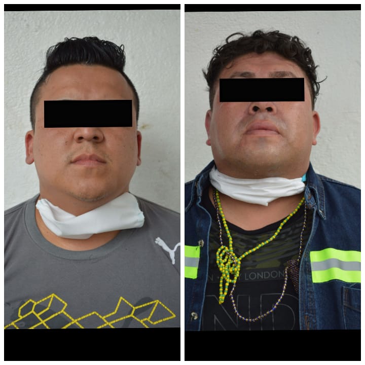 Policía municipal de Puebla detiene a dos hombres dedicados al robo a cuentahabiente