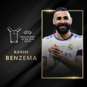 Karim Benzema fue nombrado como el mejor jugador de la UEFA