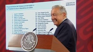 AMLO presenta lista de los opositores a la presidencia de los cuales destacan “Chumel, Córdova y Loret de Mola”