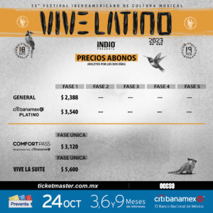 Vive latino revela sus primeros precios de boletos para la fase 1