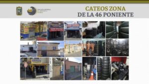 Aseguran más de mil autopartes de dudosa procedencia en la zona de la 46 Poniente