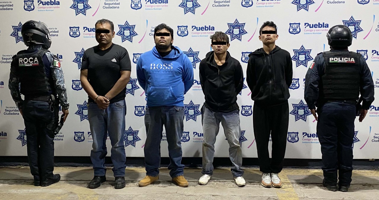 Cuatro integrantes de ‘Los Chilangos’ detenidos por la Policía Municipal de Puebla