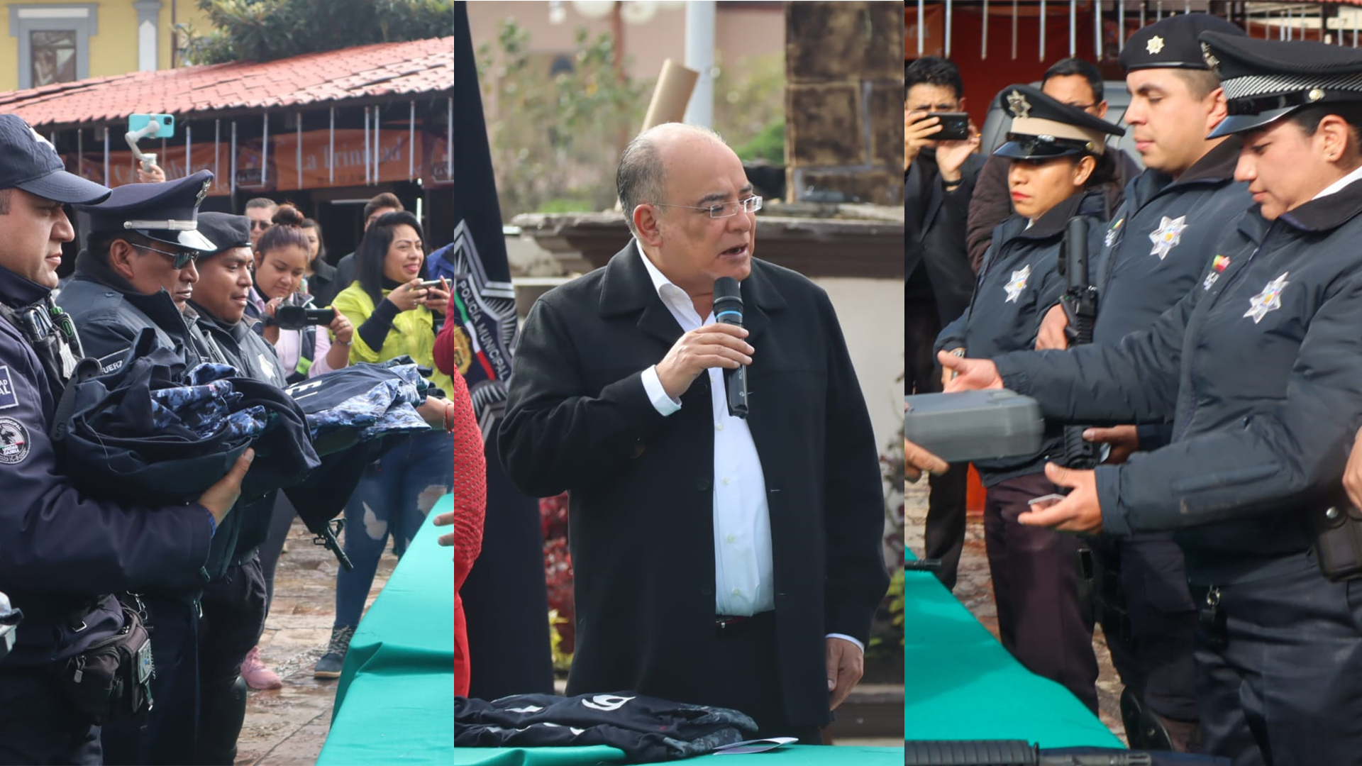Elementos de Seguridad Pública en Zacatlán reciben armamento y uniformes de manos del alcalde