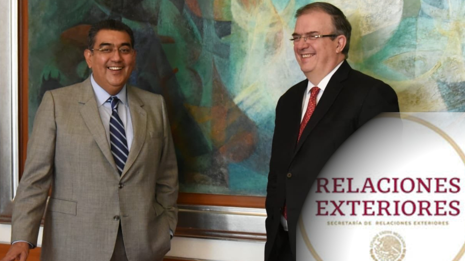 Ebrard y Céspedes acuerdan nuevas oficinas de la Secretaría de Relaciones Exteriores en Puebla