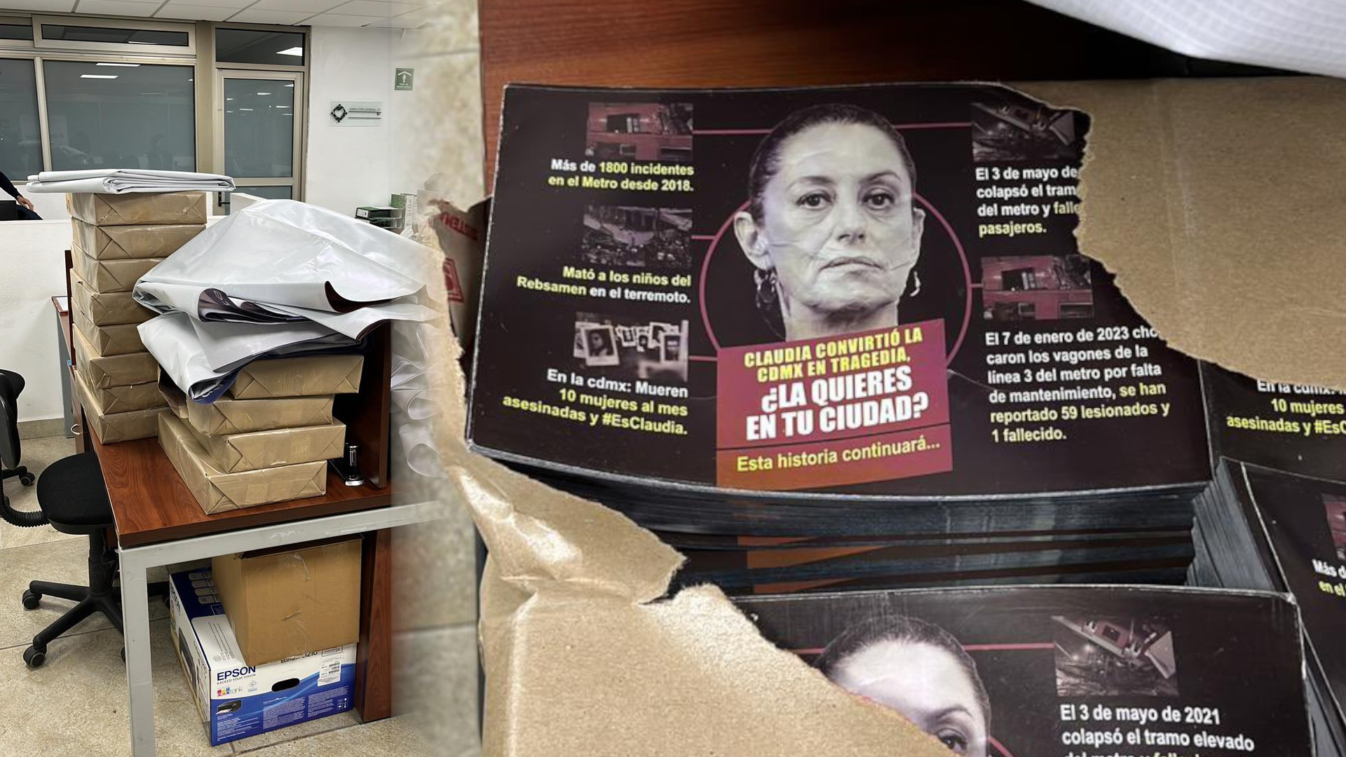 Propaganda en contra de Claudia Sheinbaum es encontrada en alcaldía Cuauhtémoc