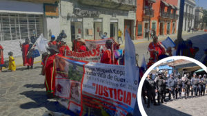 Policía oaxaqueña frena manifestación de triquis desplazadas