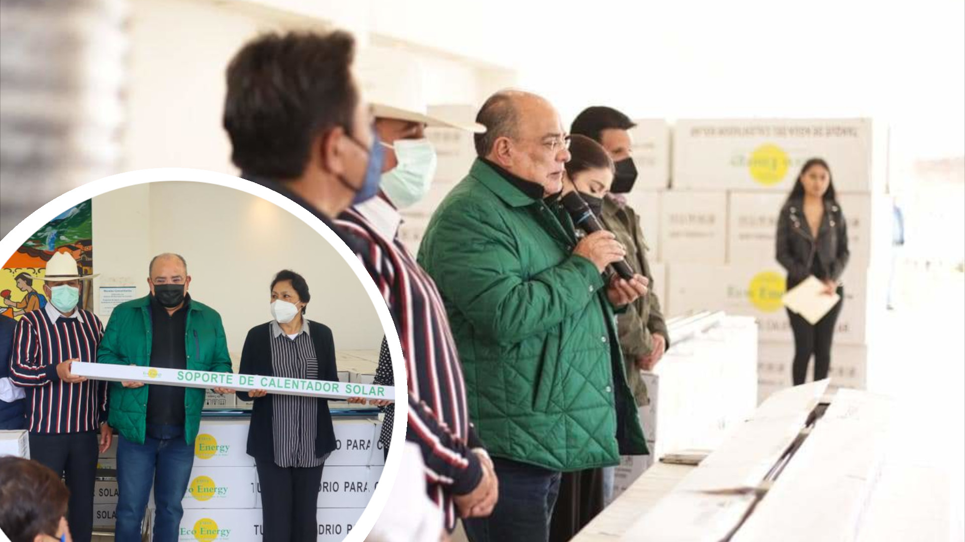 Alcalde Zacatlán entrega calentadores solares y tinacos a familias de diferentes localidades