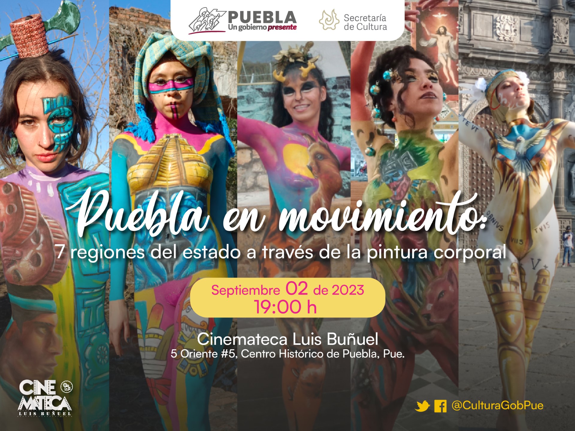 Secretaría de Cultura presentará proyecto audiovisual de pintura corporal “Puebla en Movimiento”