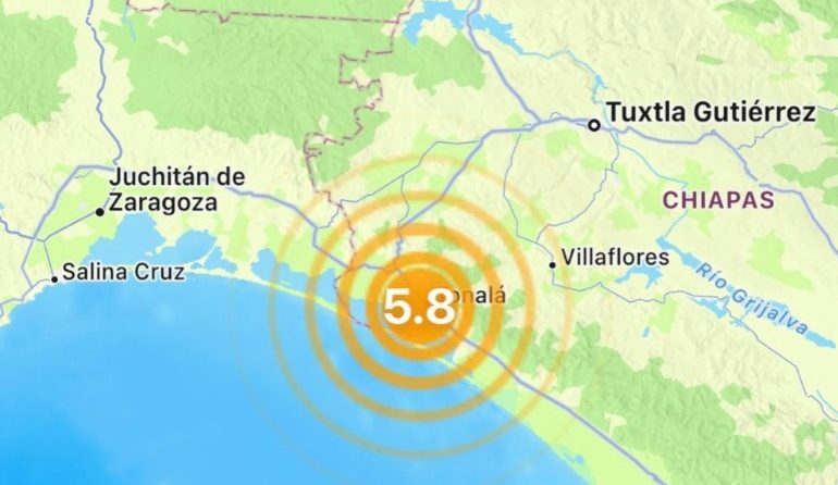 La mañana de este miércoles un sismo de 5.8 sorprendió a Chiapas