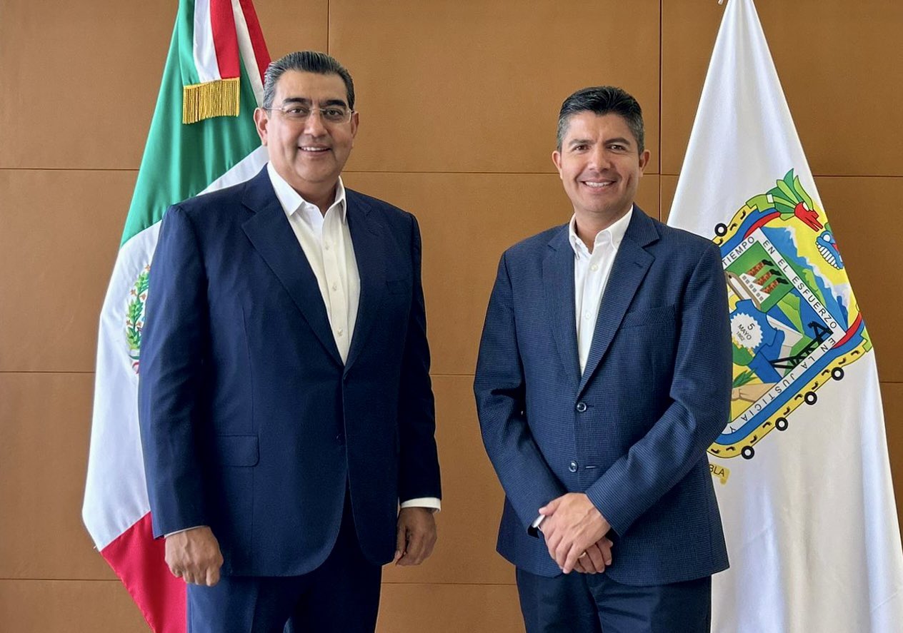 Sergio Salomón y Eduardo Rivera afinan detalles para los festejos del 15 de septiembre en Puebla