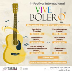 Gobierno estatal impulsa el regreso del Festival Internacional “Vive Bolero” en Puebla