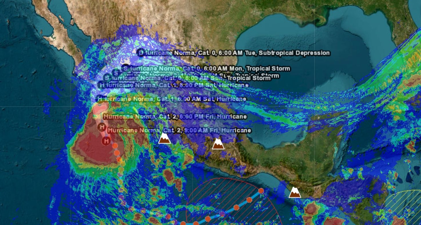 En las próximas horas Otis avanzará hacia Guerrero y se convertirá en huracán categoria 1