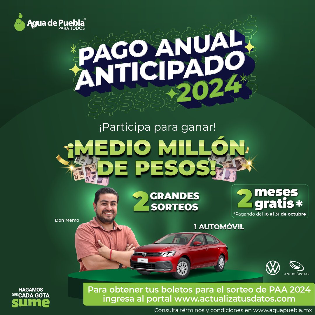 Con 2 meses gratis de servicio para uso doméstico,  Inicia el “Pago Anual Anticipado 2024”