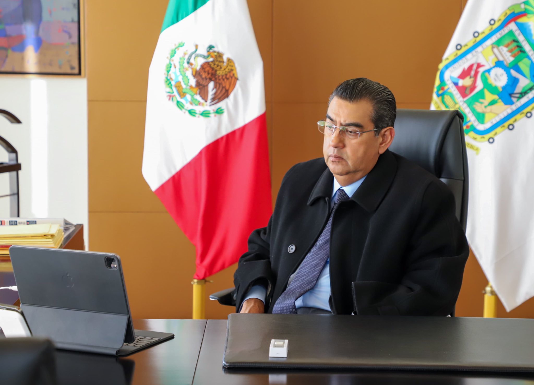 Sergio Salomón lanza un llamado para reforzar la seguridad en los municipios de San Andrés y Puebla