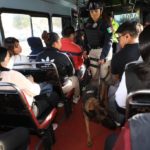 Con binomios caninos. SSC Puebla realiza operativos de inspección en transporte público