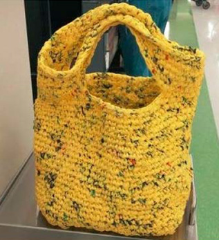 crochet beach bag plastic bags