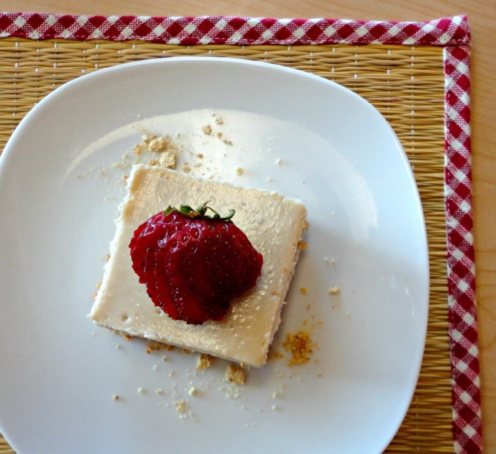 Strawberry Cheesecake Bar on a plate