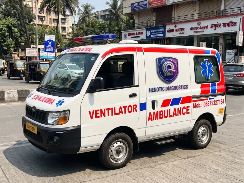 Medical team preparing ambulance for patient transfer