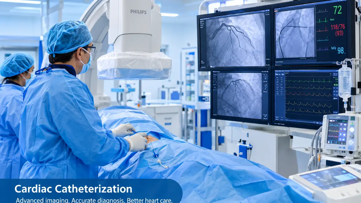 Cardiac Catheterization Laboratory Suite with C-Arm Fluoroscopy and Hemodynamic Monitors - Henotic Diagnostics