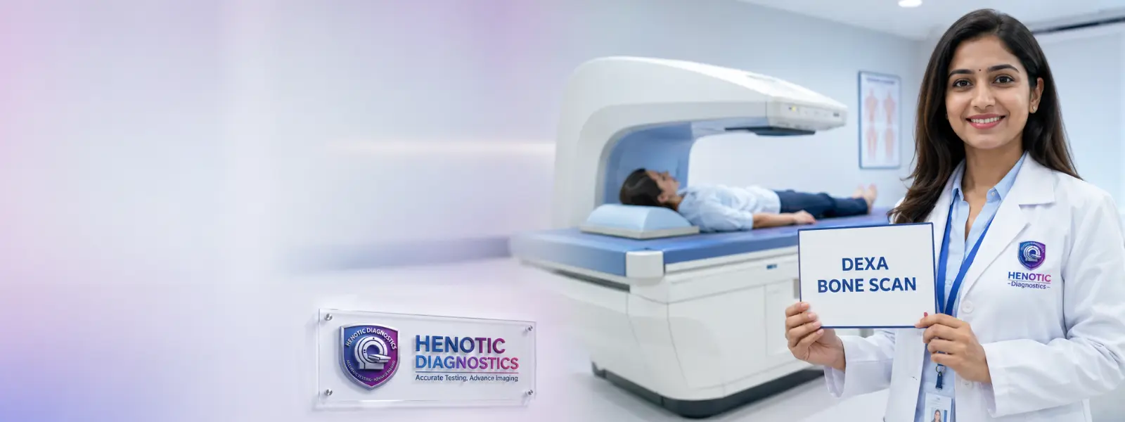 DEXA scanner table for bone density scan