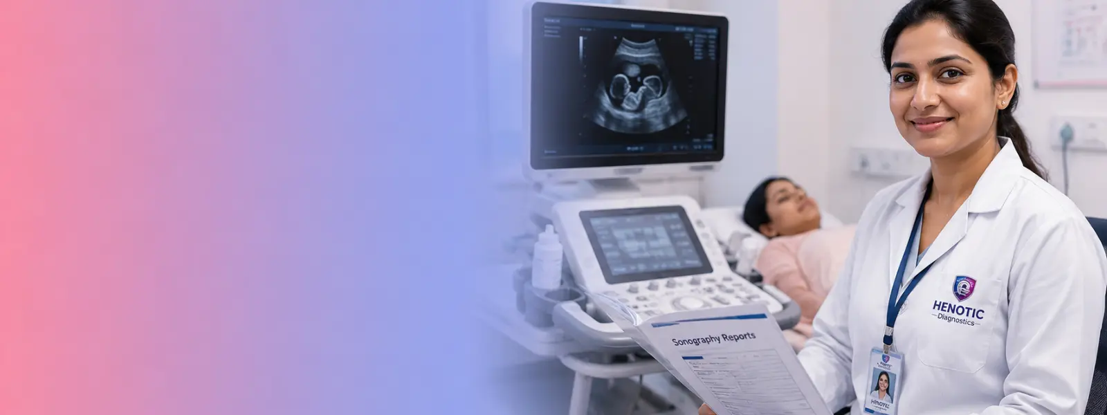 Diagnostic sonography & ultrasound examination room at Henotic Diagnostics