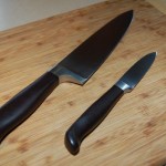 Chef and paring knives for chopping and peeling