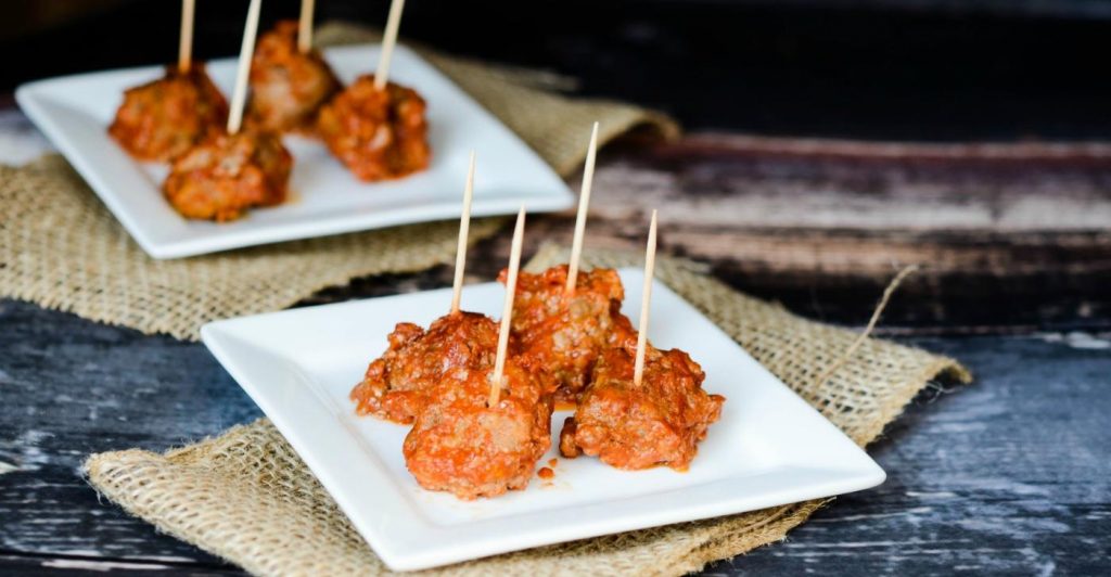 Crockpot BBQ Meatballs from Once A Month Meals