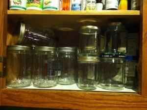 Reusing glass jars in the kitchen