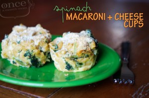 Spinach Macaroni and Cheese Cups